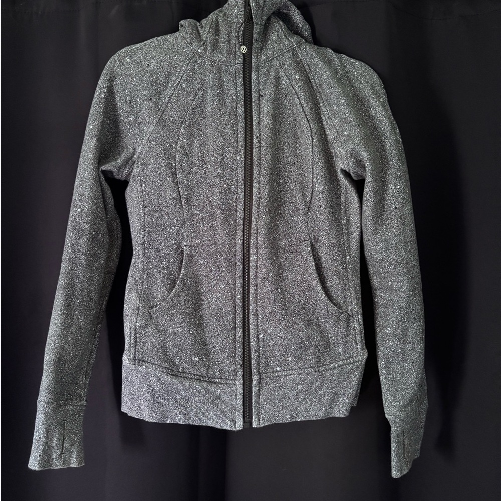 Lululemon Gray Heather Zip-Up Scuba Hoodie